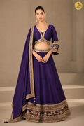 Royal Violet Heritage Lehenga Set