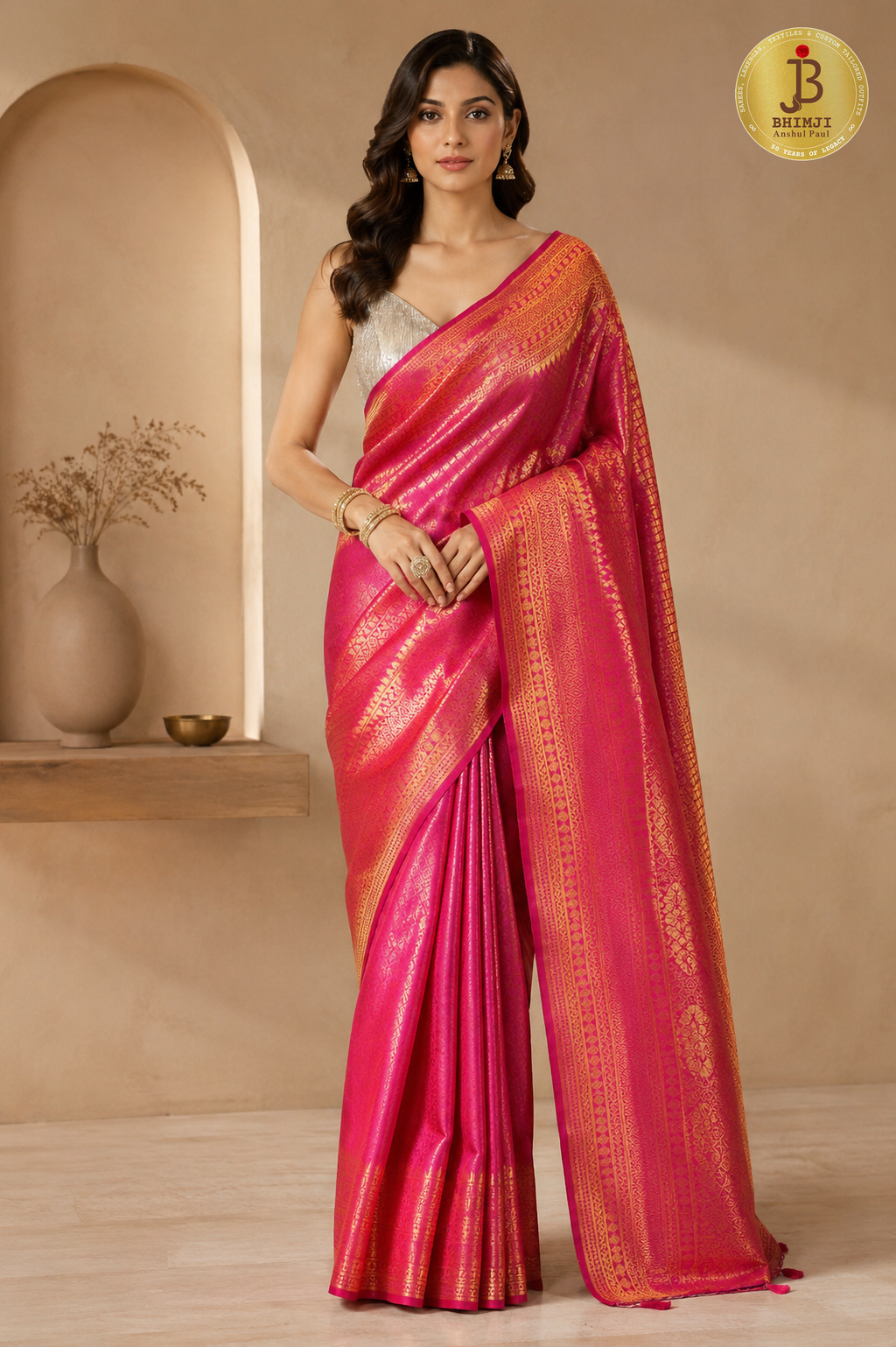 Rani Pink Banarasi Silk