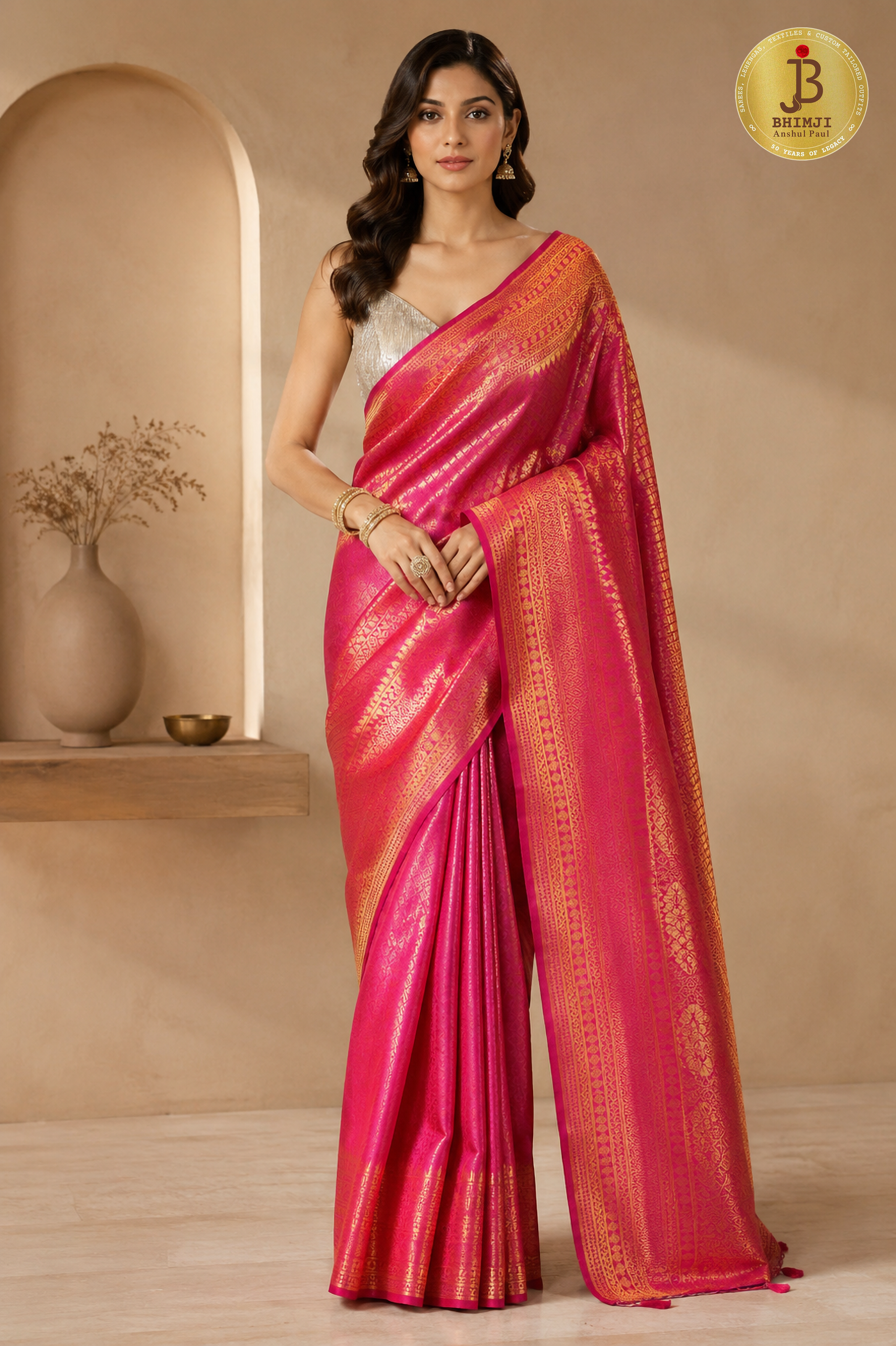 Rani Pink Banarasi Silk