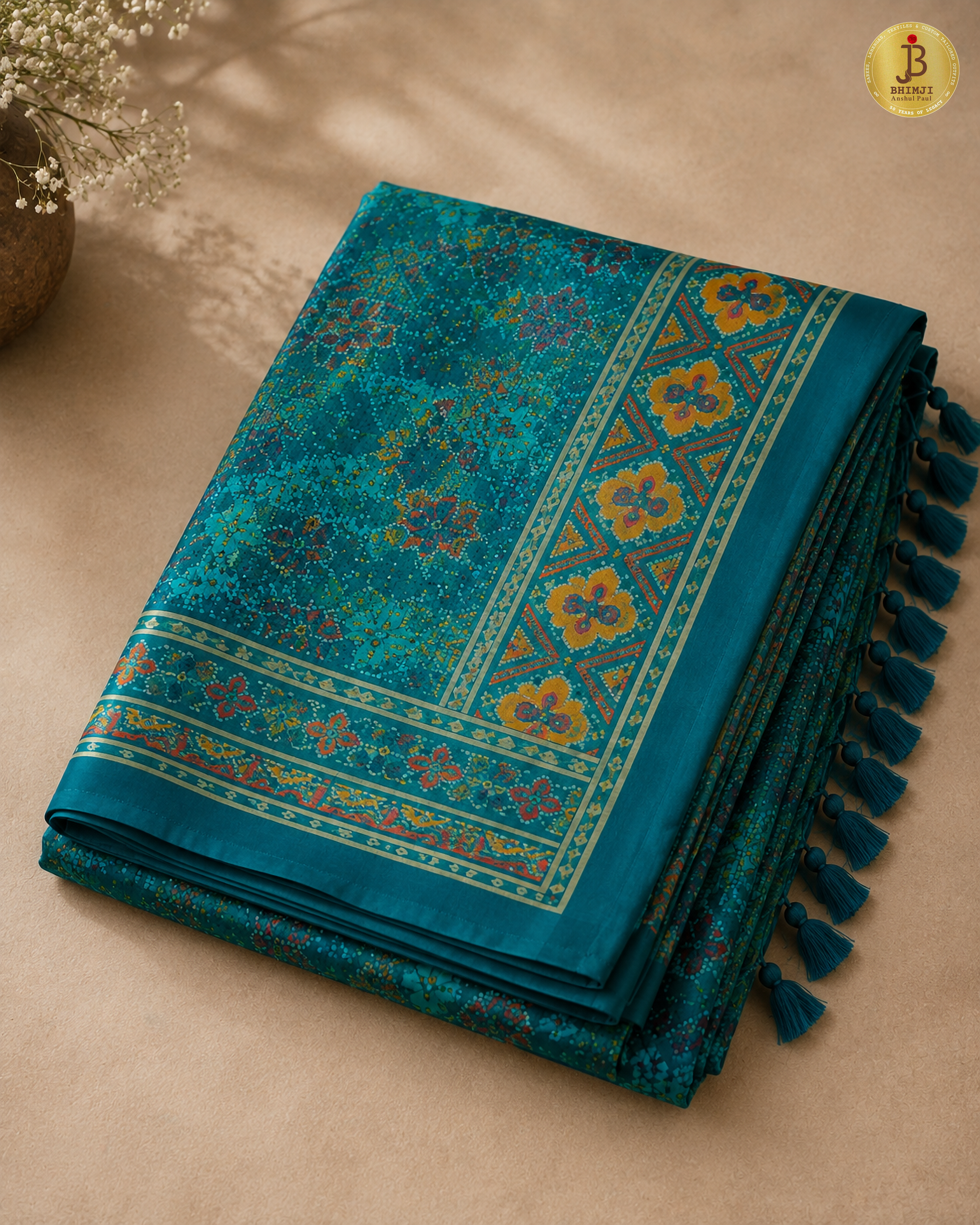 Royal Firozi Patola Weaving Silk Saree