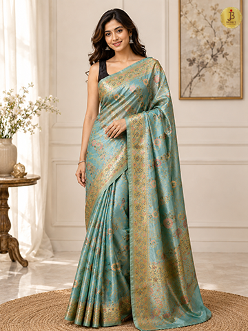 Noor-e-Aasmaan Meena Zari Organza Silk Saree