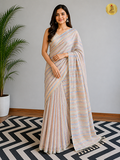 Sunehri Lime Handloom Linen Saree