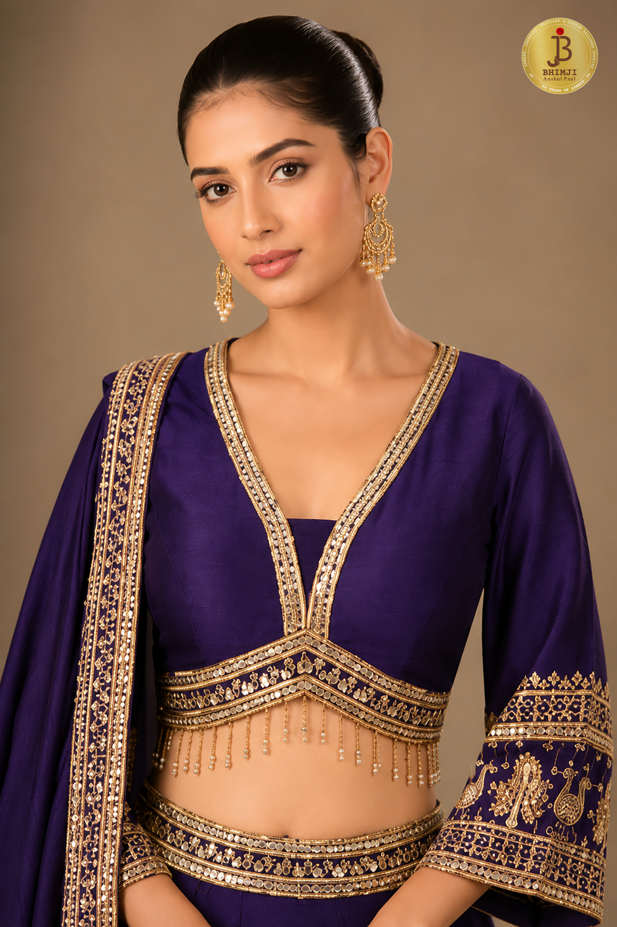 Royal Violet Heritage Lehenga Set