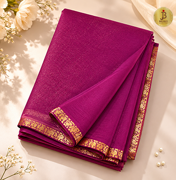 Purple Radiance Chiffon Saree With Zari Border