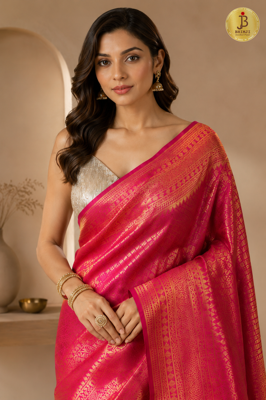Rani Pink Banarasi Silk