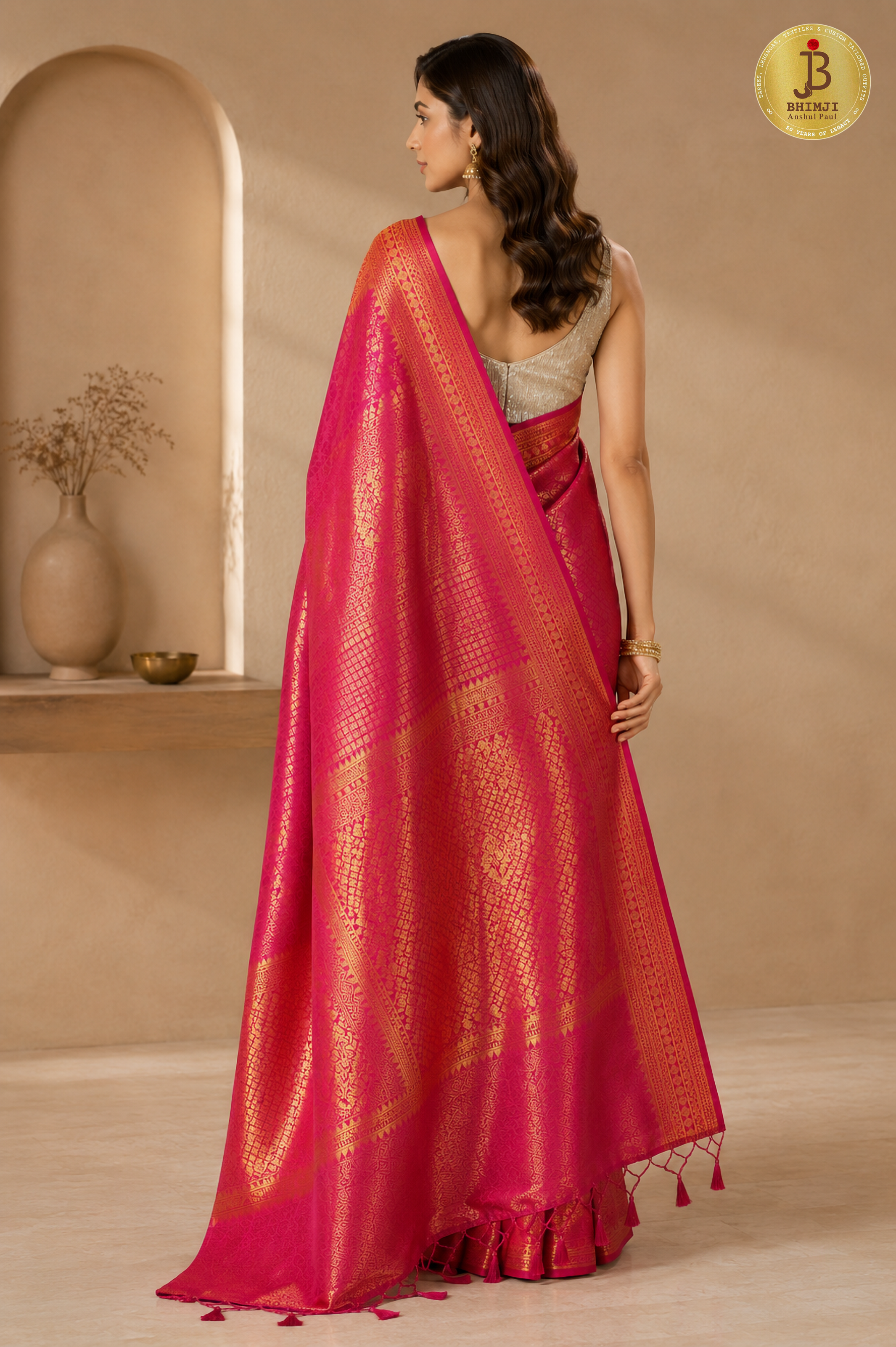 Rani Pink Banarasi Silk