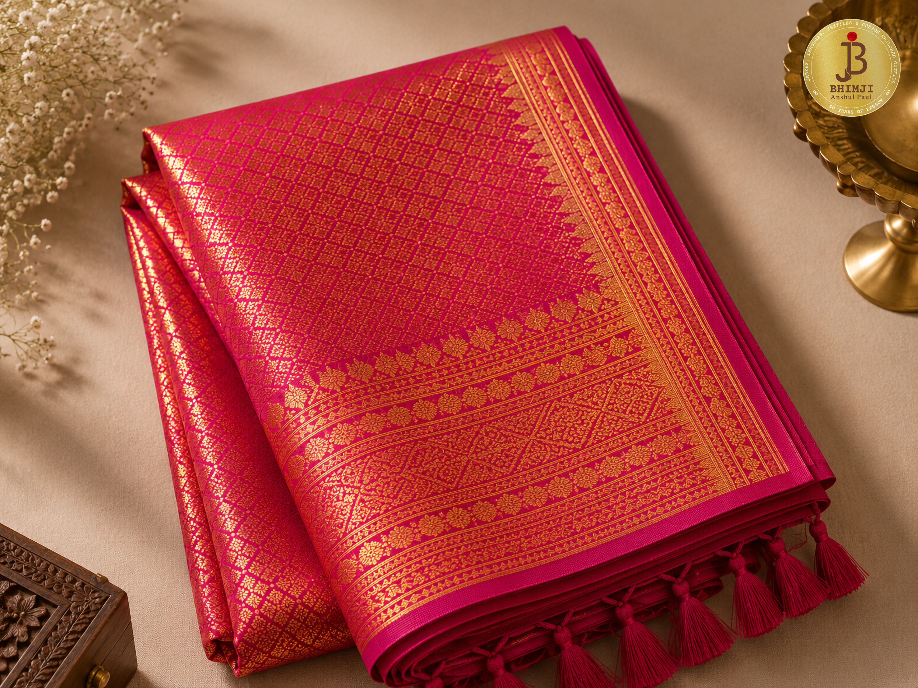 Rani Pink Banarasi Silk