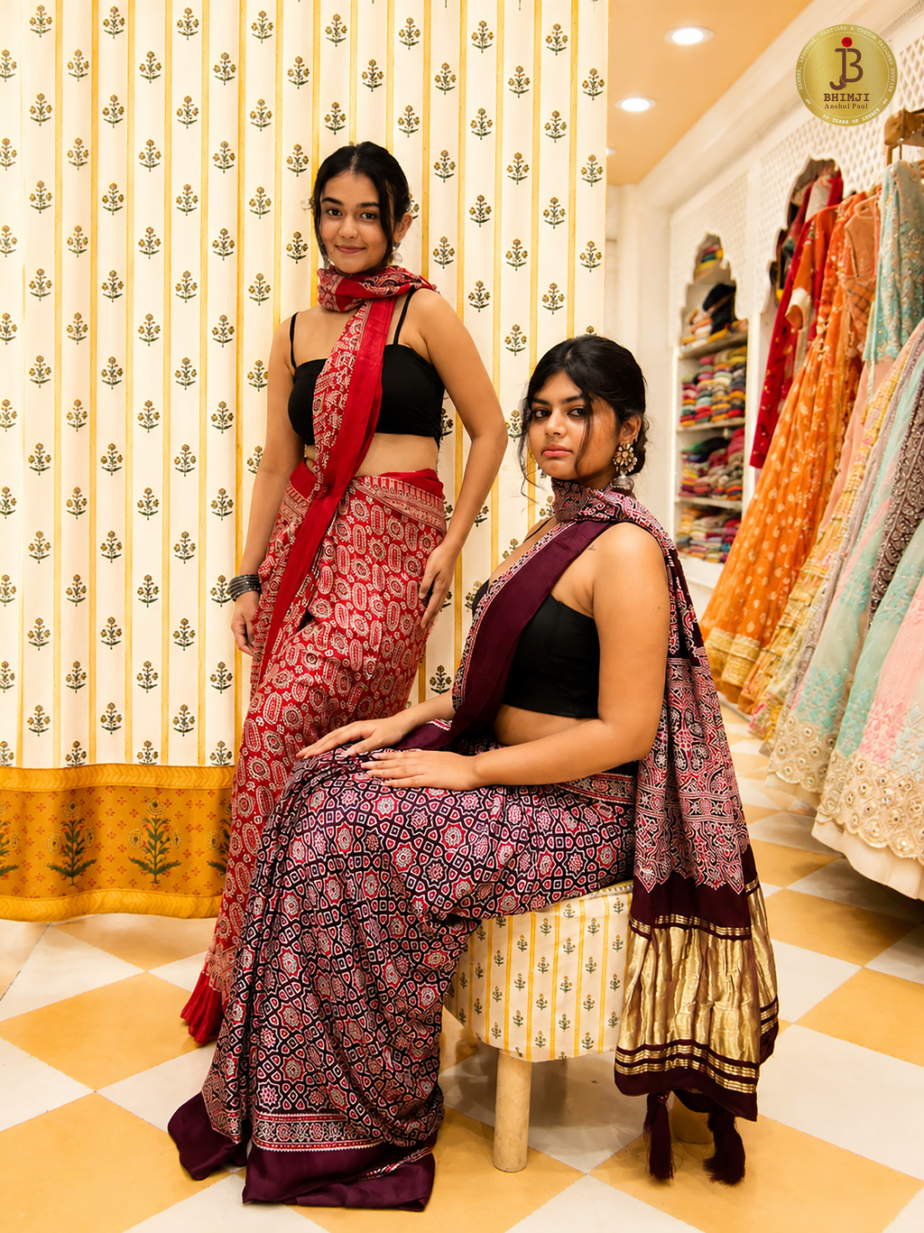 Noor-E-Ajrakh Saree