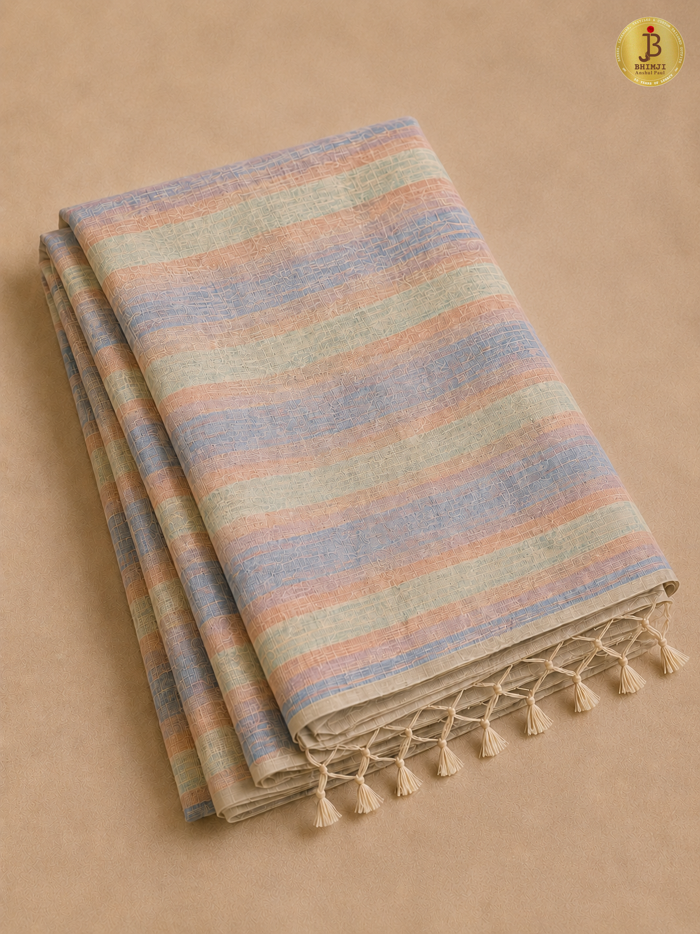 Sunehri Lime Handloom Linen Saree
