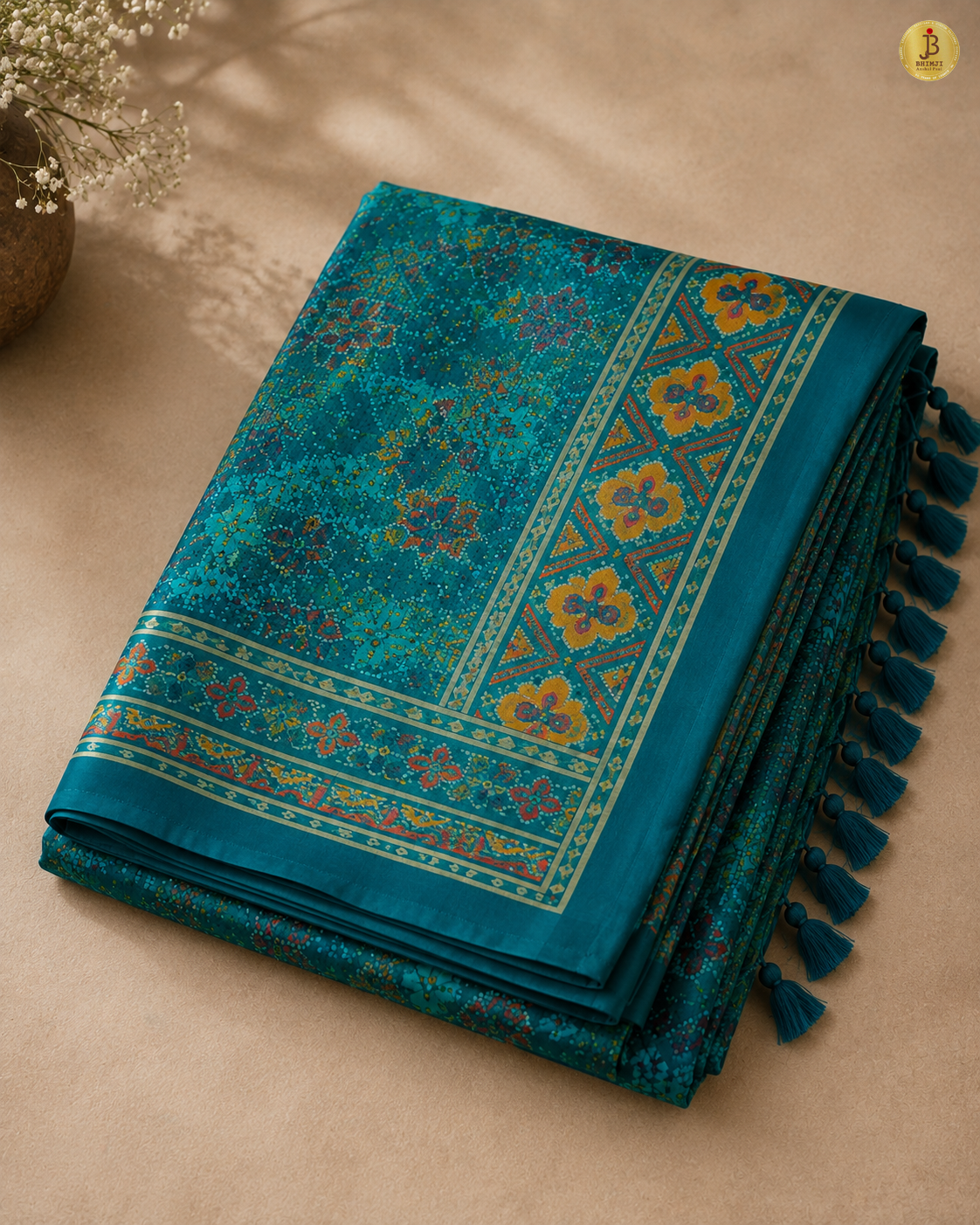 Royal Firozi Patola Weaving Silk Saree
