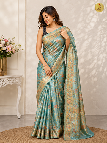 Noor-e-Aasmaan Meena Zari Organza Silk Saree