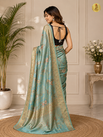 Noor-e-Aasmaan Meena Zari Organza Silk Saree