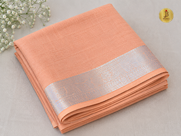 Peach  Blossom Premium Linen Saree